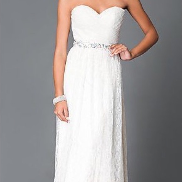 Lace Wedding Dress with Rhinestone Belt